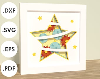 Christmass Star shadowbox - Shapes style | Layered paper/cardstock | SVG, EPS, DXF, digital download | For Cricut, Silhouette, laser
