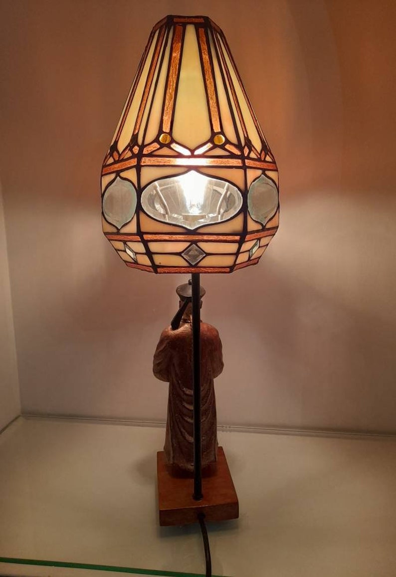 Rare and unusual vintage Chinese male figurine lamp with Etsy