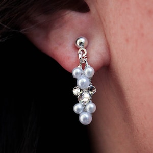 Mickey Mouse Jewelry.  Hidden Mickey Mouse Ears Mini Pearl Dangle Earrings. Disney Christmas Gift. Disney Earrings, Disney Jewelry