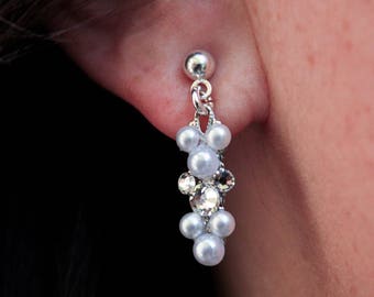 Mickey Mouse Jewelry.  Hidden Mickey Mouse Ears Mini Pearl Dangle Earrings. Disney Christmas Gift. Disney Earrings, Disney Jewelry