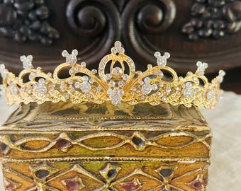 New!!!  Cinderella’s Coach Tiara, Gold or Silver Wedding Tiara