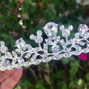 Disney Cinderella Tiara, Clear Crystal Mickey Mouse Tiara, Disney Bride Tiara