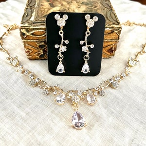 Disney Fantasia, Disney Wedding Jewelry Set, Disney Necklace Set