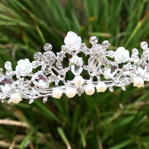 Snow White Wedding Tiara: Rhinestone Belle Tiara with Mickey Heads