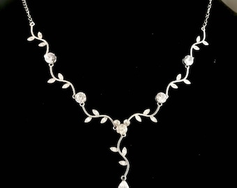 Hidden Mickey Jewelry Set, Disney Rhinestone Vine Necklace and Earrings Set, Disney Bride Jewelry, Disney Gift, Bridesmaid Gift, Disney Set
