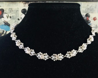 Adjustable Disney Fairytale Wedding Jewelry, Hidden Mickey Mouse Ear Pearl Adjustable Necklace, Disney Bridal Jewelry