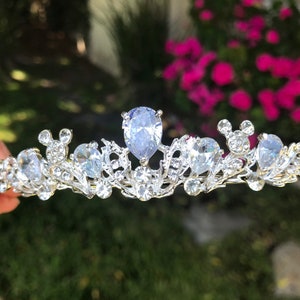 Cinderella Wedding Tiara: Teardrop Crystals, Hidden Mickey Mouse