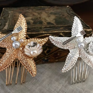 Ariel Hair Comb, Little Mermaid Silver or Gold Comb