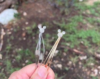Two Hidden Mickey Bobby-pins, Disney Bride Bobby Pins,  Disney Hair Bobby Pins, Disney Wedding Bobby Pins
