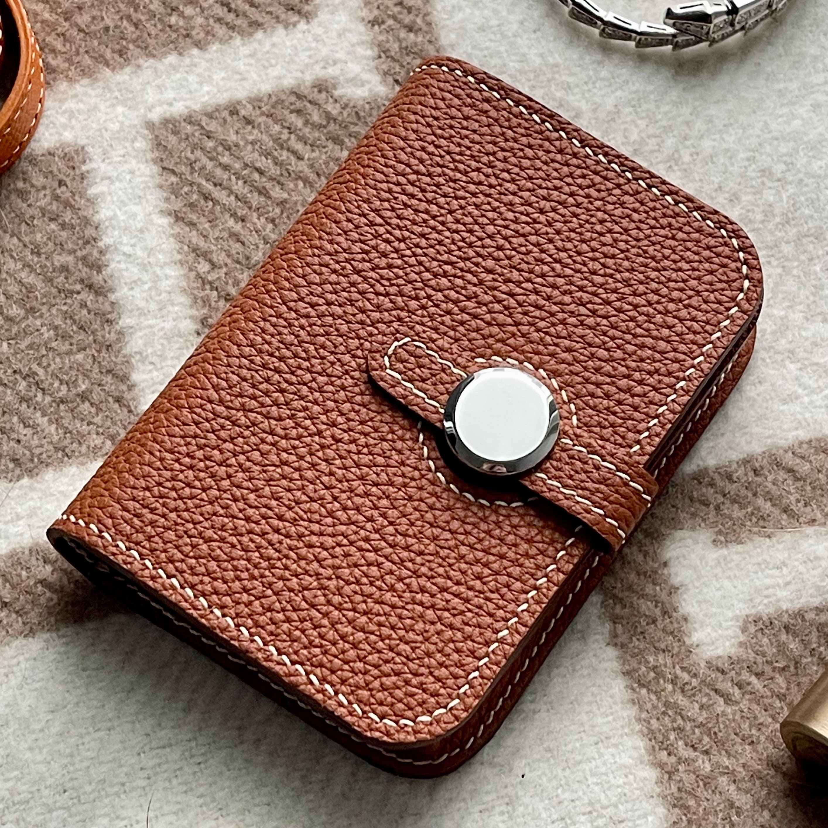 Luxury Monogram Insert Card Leather Phone Case with Hand Strap Holder