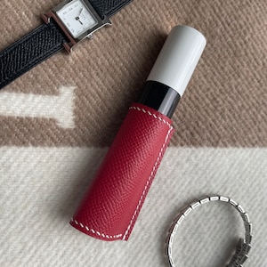 Handmade Rouge Casaque Calfskin Leather Lipstick Case