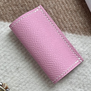Handmade Mauve Sylvestre Calfskin Leather Lipstick Case