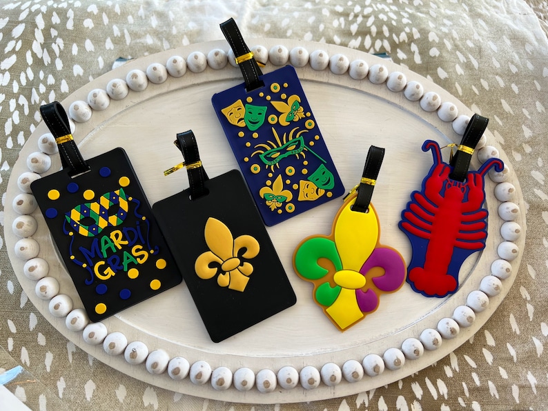 Cajun Style, Rubber Luggage Tags, Louisiana, Fleur de lis Bild 9