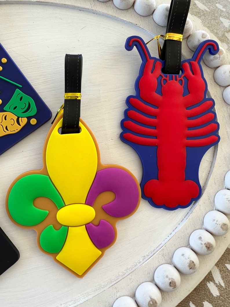 Cajun Style, Rubber Luggage Tags, Louisiana, Fleur de lis Bild 2