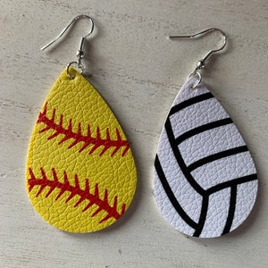 Super lightweight faux leather sports earrings