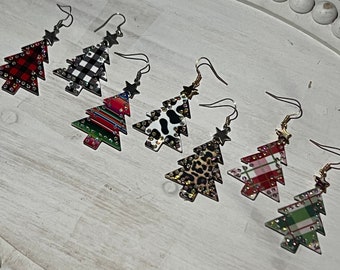 Funky Christmas Tree Earrings