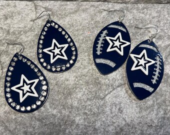 Dallas Cowboys Football Earrings or Teardrop Earrings
