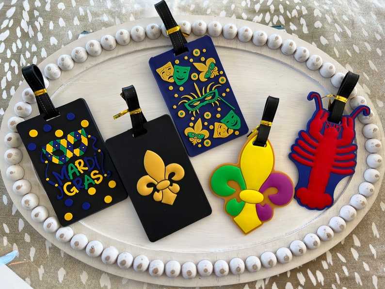 Cajun Style, Rubber Luggage Tags, Louisiana, Fleur de lis Bild 1