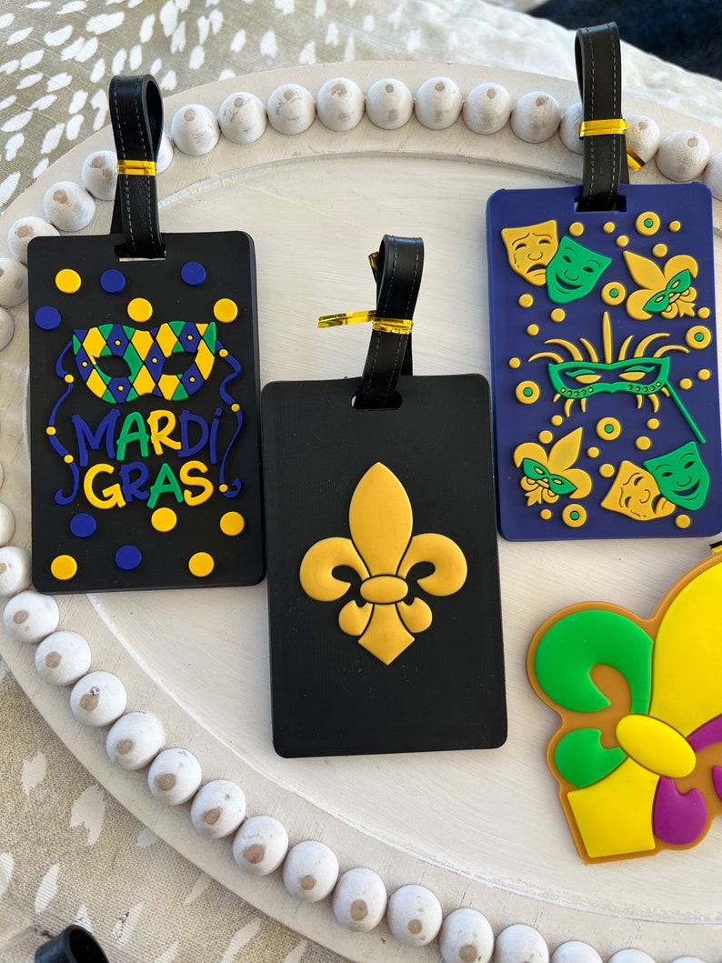 Cajun Style, Rubber Luggage Tags, Louisiana, Fleur de lis Bild 3