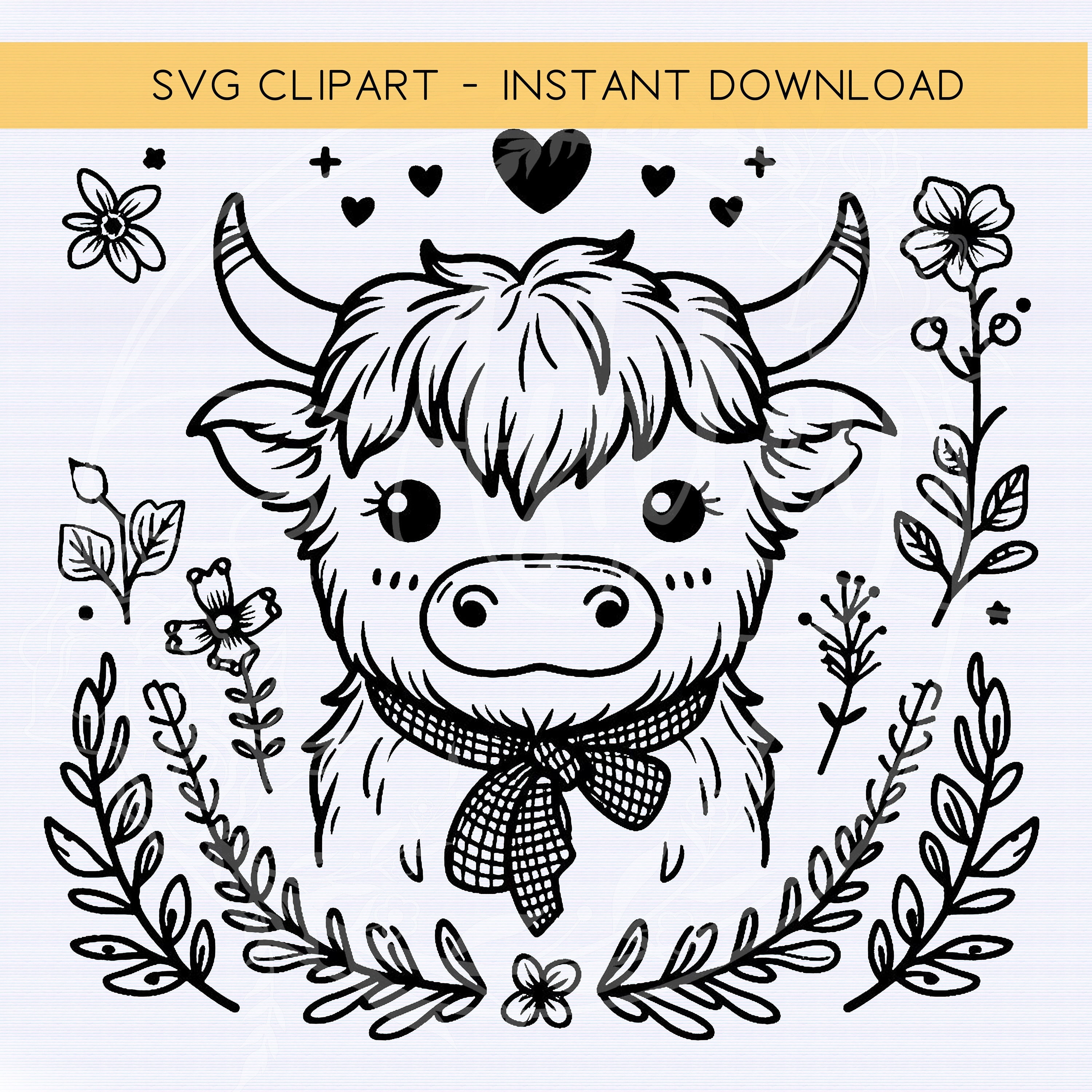 Cute Highland Cow Svg, Highland Cow SVG for Circuit, Cow Svg Files for ...