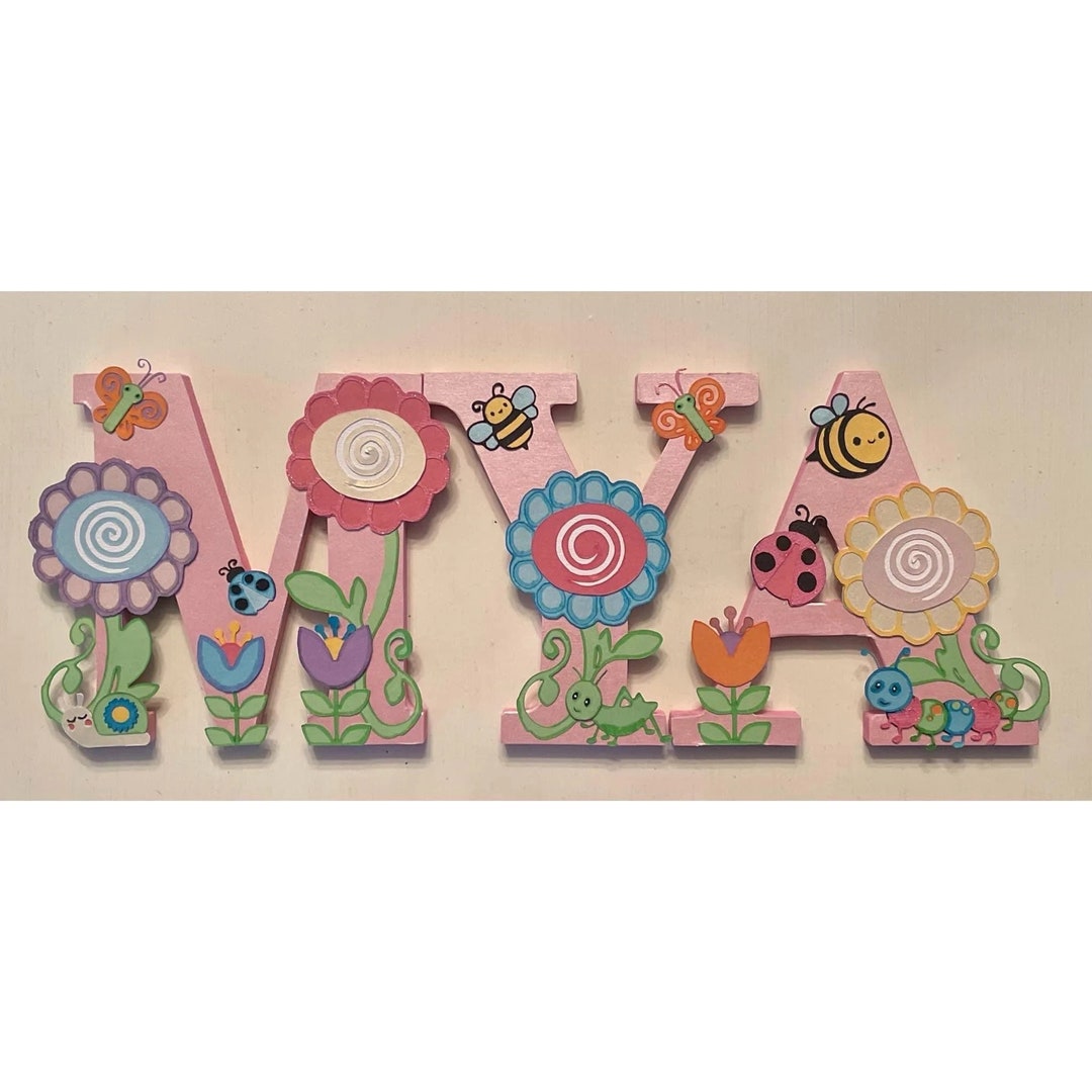 Garden Lettering Colorful Cheerful Garden Letters - Etsy
