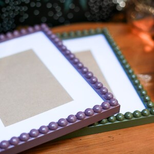 Glossy Beaded Bobbin Picture Frame Lacquered Bobbin Frame Painted Frames Cottage Style Photo Frame Pretty Frames Scallop Frame image 5