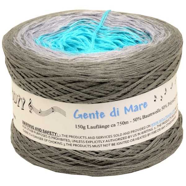 Wolltraum My Melodyy 3-Ply Gradient Crochet & Knitting Yarn - 150 Gram Roll - Gente di Mare