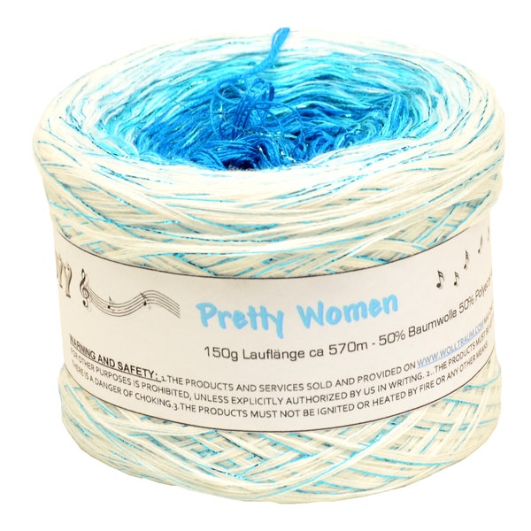 Wolltraum My Melodyy 4-Ply Gradient Crochet & Knitting Yarn - 200 Gram Roll - Pretty Women - Glitter