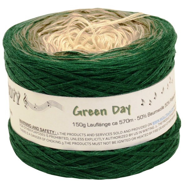 Wolltraum My Melodyy 4-Ply Gradient Crochet & Knitting Yarn - 150 Gram Roll - Green Day