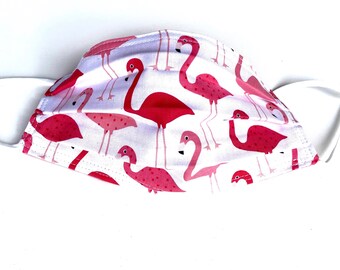 ADJUSTABLE Pink Flamingo Summer Face Mask Men Women Child