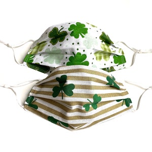 ADJUSTABLE St. Patrick&#39;s Day Face Mask Shamrock Men Women Child Kid&#39;s Sizes