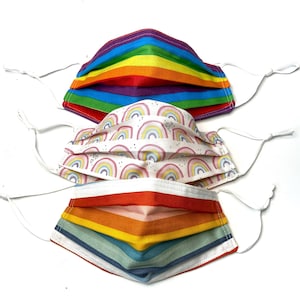 ADJUSTABLE Rainbow Face Mask Men, Women, or Child Sizes