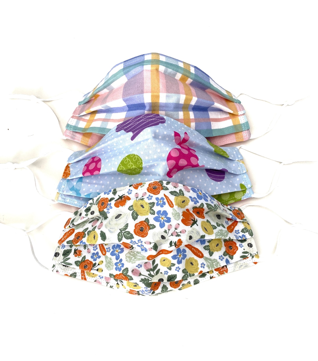 ADJUSTABLE Easter Spring Face Mask Bunny Floral Pastel Plaid Men Women Teen Child Sizes Etsy