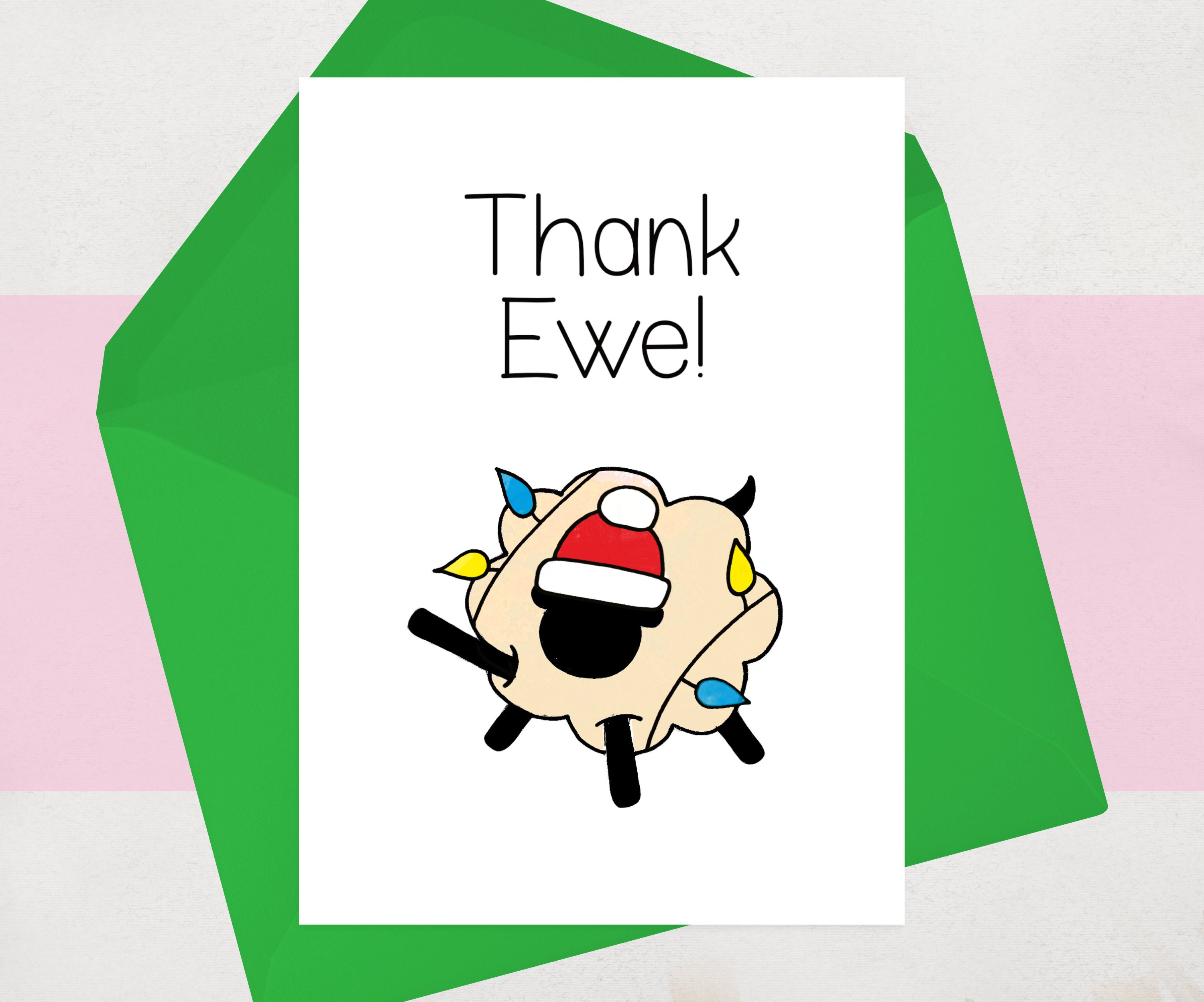 Christmas Thank You Card Personalised Funny Xmas Thank You Etsy