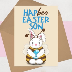 Carte de Pâques pour fils - Jolie carte de Pâques pour fils - Carte de Pâques illustrée