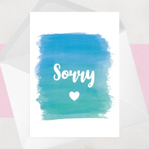 Carte désolé - Carte de sympathie - Deuil, perte, excuses, amitié, maquillage
