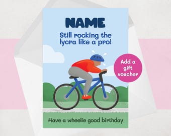 Personalised Cycling Birthday Card For Him: Male Cyclist Card - MAMIL, Lycra, Bike Riding