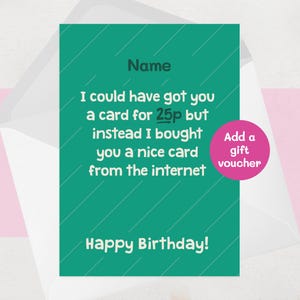 Funny Birthday Card: Personalised Greeting Card for Friend