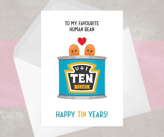 10 Year Anniversary Card for Her for Him for Wife for - Etsy Canada