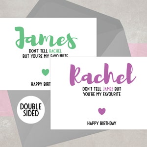 Twins Birthday Card Funny | Jumeau | Double face | Pour les deux | Cheeky | Favori | Personnalisé | Bon-cadeau