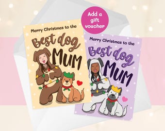 Funny Dog Mum Christmas Card | Dog Lover Xmas Gift For Her | Puppy
