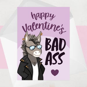 Bad Ass Valentine's Day Card for Boyfriend, Husband - Funny Valentine for him - Bad Boy, Biker - Tattoo, Piercing, Leather