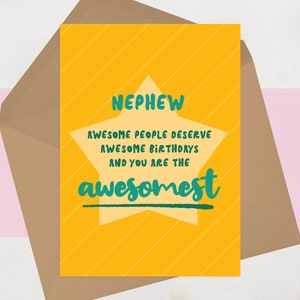 Carte d'anniversaire de neveu - pour un neveu génial - carte d'anniversaire personnalisée pour un neveu spécial