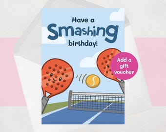 Funny Padel Birthday Card: Racket Sports Pun, Gift for Him/Her
