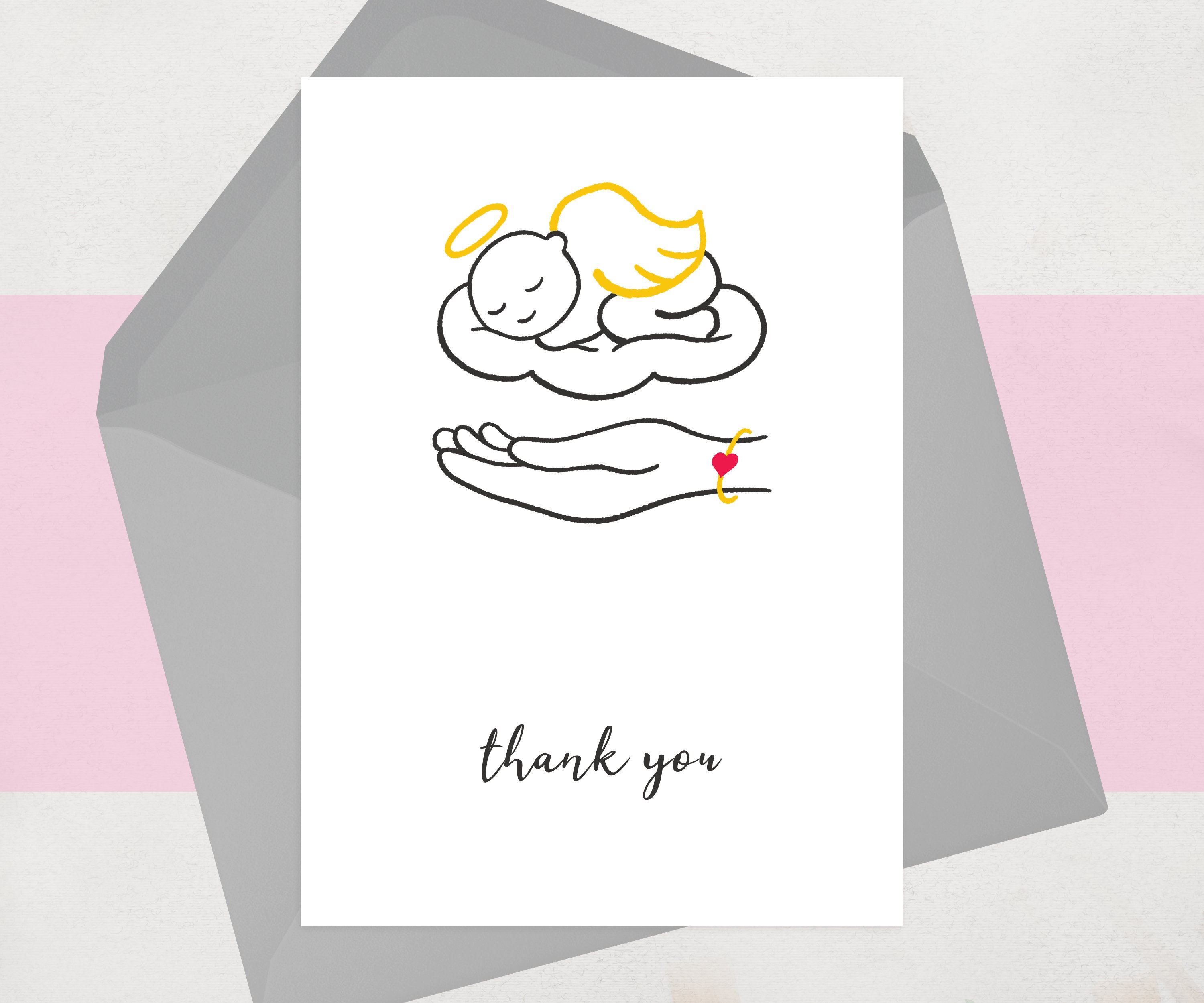 Baby Loss Thank You Card Angel Baby Midwife Nurse Doctor
