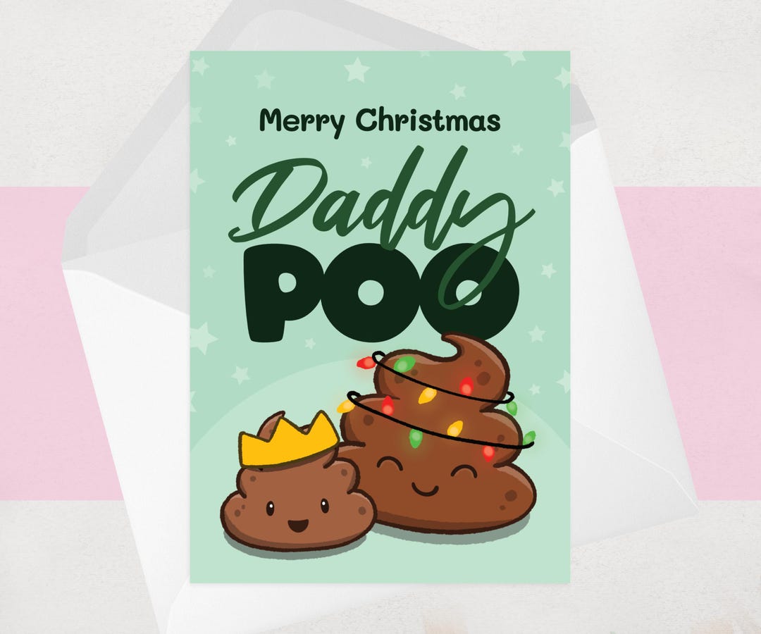 Daddy Poop Daddy Poo Christmas Card for Daddy - Funny Cute Poop Card for Dad ...