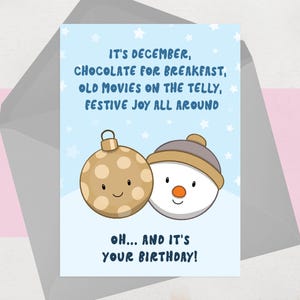 Carte d'anniversaire de décembre - carte d'anniversaire drôle pour les anniversaires de décembre - carte d'anniversaire de Noël pour lui, pour elle, pour un ami