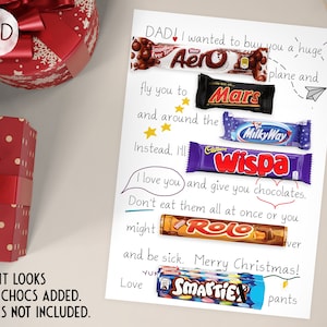 Christmas Gift for Dad, Grandad, Uncle | Personalised Xmas Present | Candygram, Chocolate NOT Included