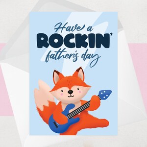 Carte de fête des pères Rockstar pour papa fou de guitare - Carte de fête des pères de groupe pour les amoureux de la musique, Papa concert et festival - Fête des pères rock