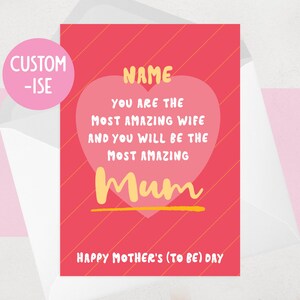 Carte de fête des mères future maman - Carte de fête des mères personnalisée pour femme enceinte - Meilleures maman et épouse